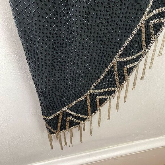 VINTAGE SHO MAX ORIGINALS Embellished Asymmetrical Silk Dress Size Medium GUC - Picture 3 of 8